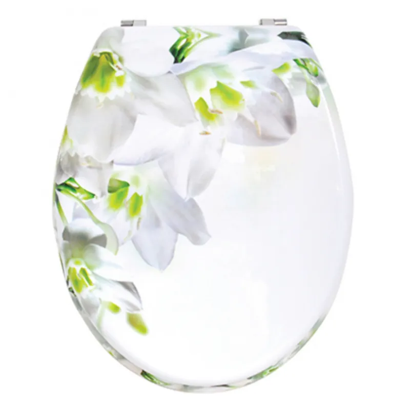 Livraison Express Abattant WC – MDF – Charnières Inox – SOFAÏA – Motifs à fleurs