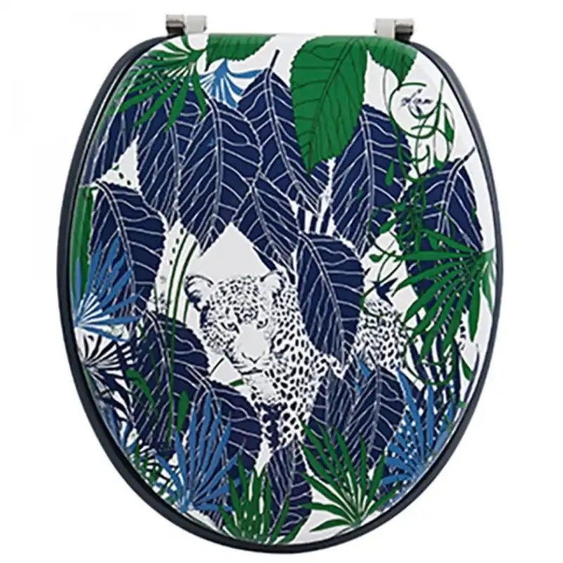 Super Prix Abattant WC – MDF – Charnières Inox – RAIN FOREST – Bleu et Vert