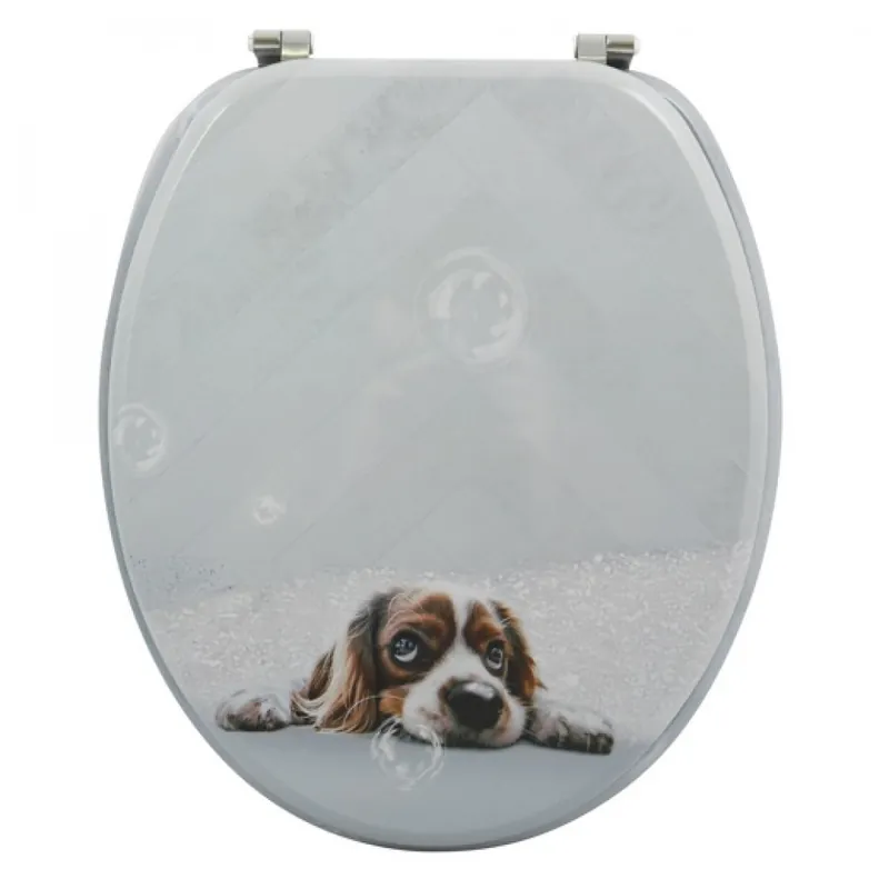 Solde Abattant WC – MDF – Charnières Inox – Doggy Bath – Gris
