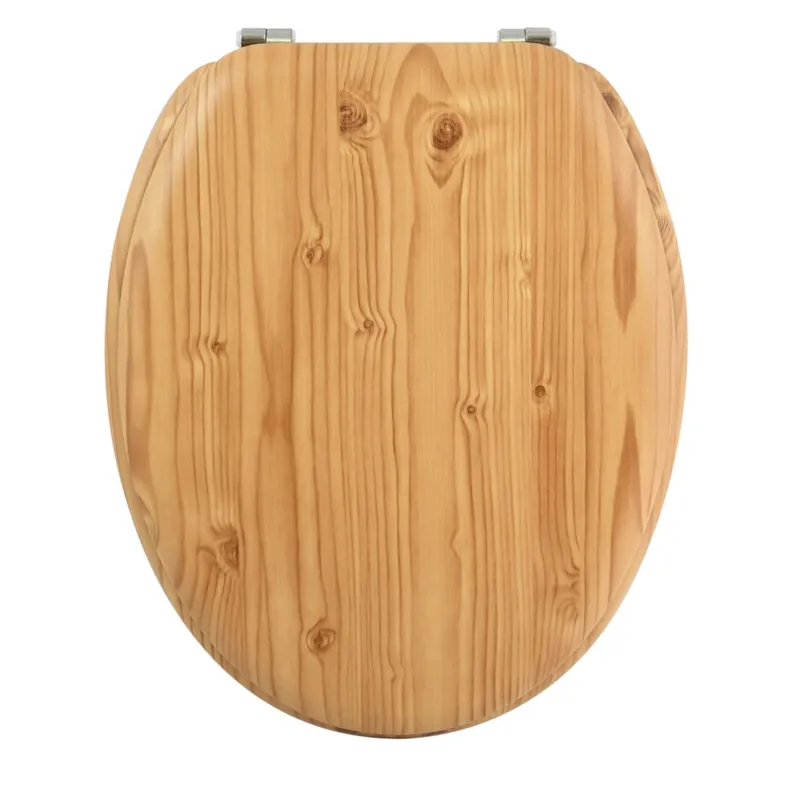 Abattant WC – MDF – Charnières Inox – Décor Pin marron Nouvelle Collection