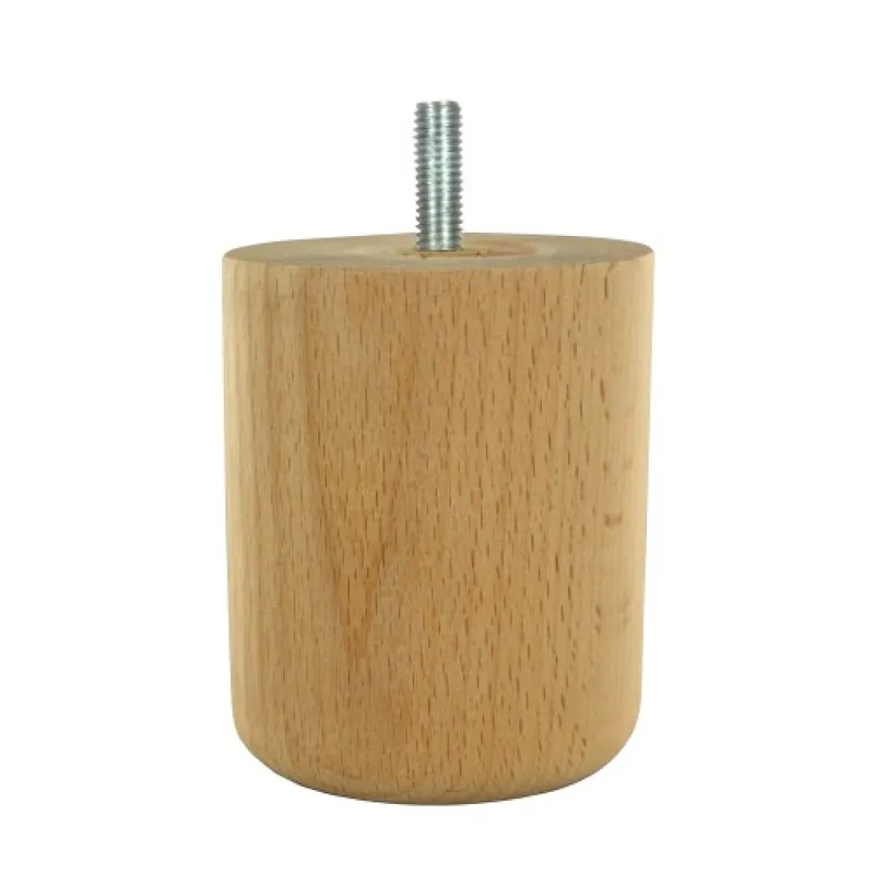 Pied de meuble en bois – rond 68 mm – hauteur 80 mm – M8 Top Vente