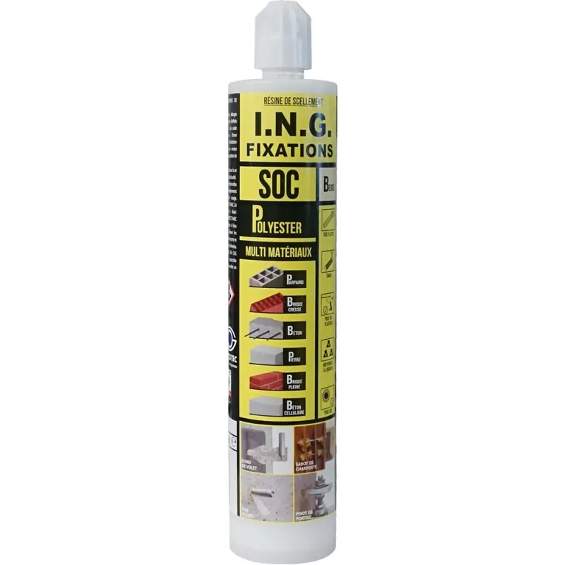Scellement chimique SOC polyester tous matériaux – beige – 300 ml Bon Plan