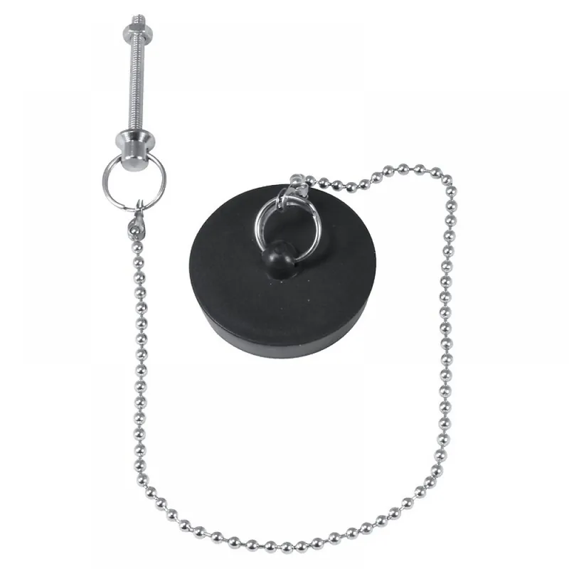 Nouveauté Bouchon d'évier avec chaînette chromée 30 cm