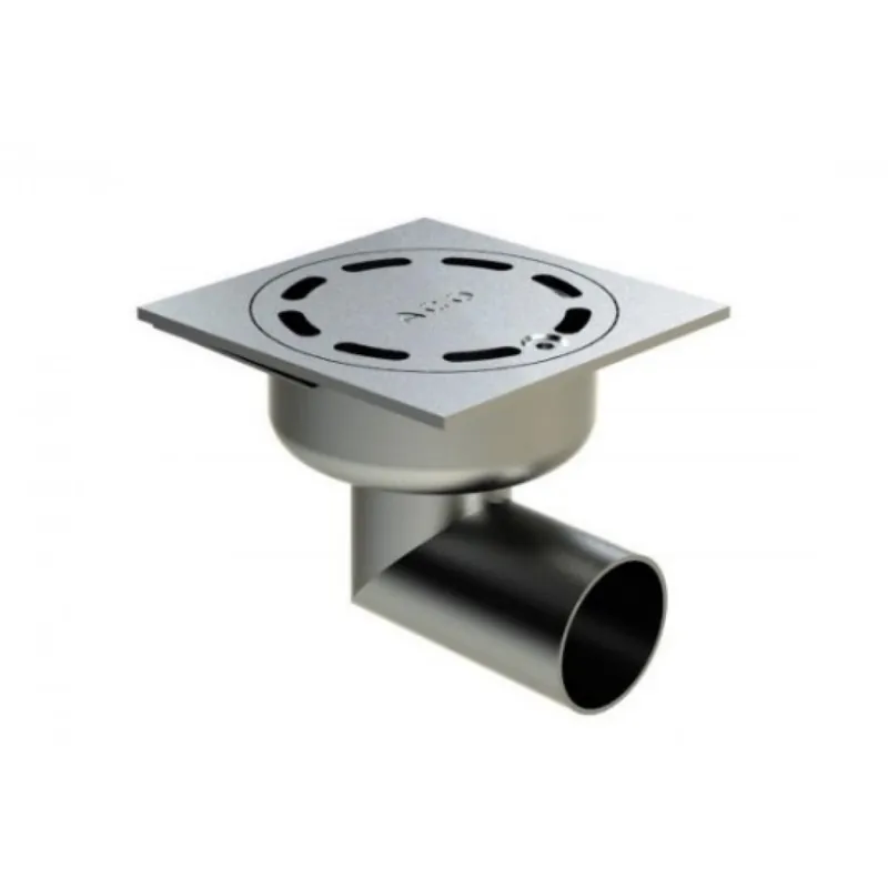 Offre Limitée Siphon de sol inox 100×100 mm H35 mm à sortie horizontale – Netdrain Standard