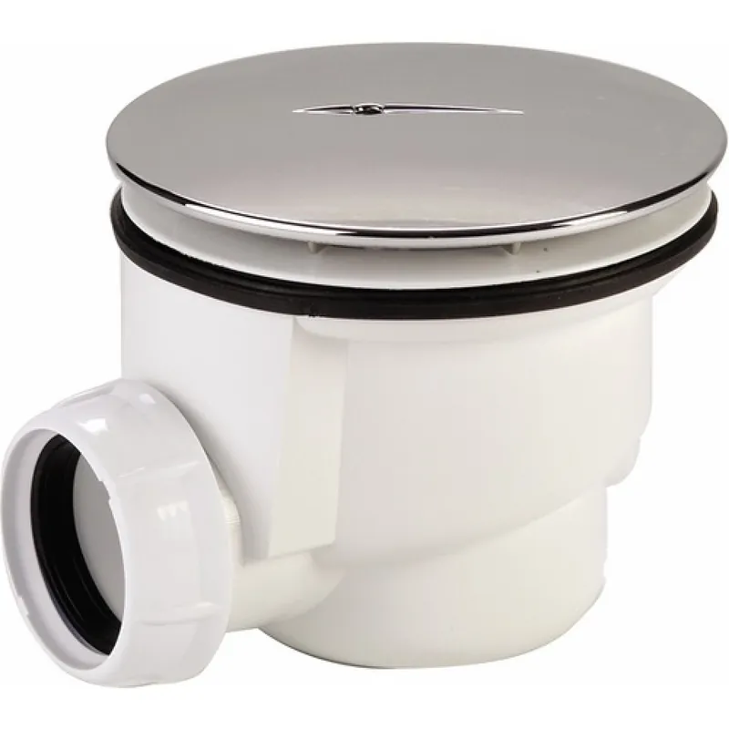 Bonde de douche PVC 60 mm avec capot ABS chromé – sortie horizontale Paiement Sécurisé