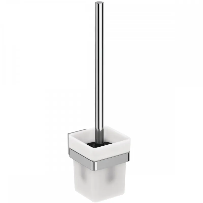Commande En Gros Ensemble porte-brosse et brosse WC – chromé et blanc – IOM