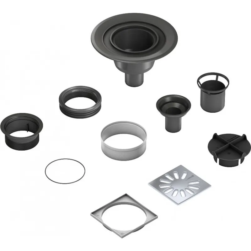 Livraison Express Kit siphon de sol à sortie verticale – grille carrée – Wedi Fundo DN50