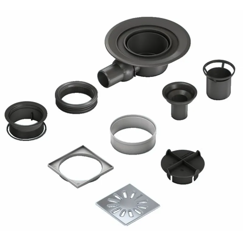 Bon Marché Kit siphon de sol à sortie horizontale – grille carrée – Wedi Fundo DN50