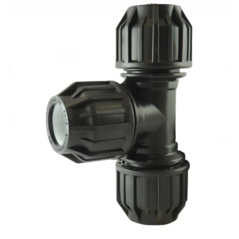 Promotion Saisonnière Té à compression 90° égal en polypropylène pour tube PE