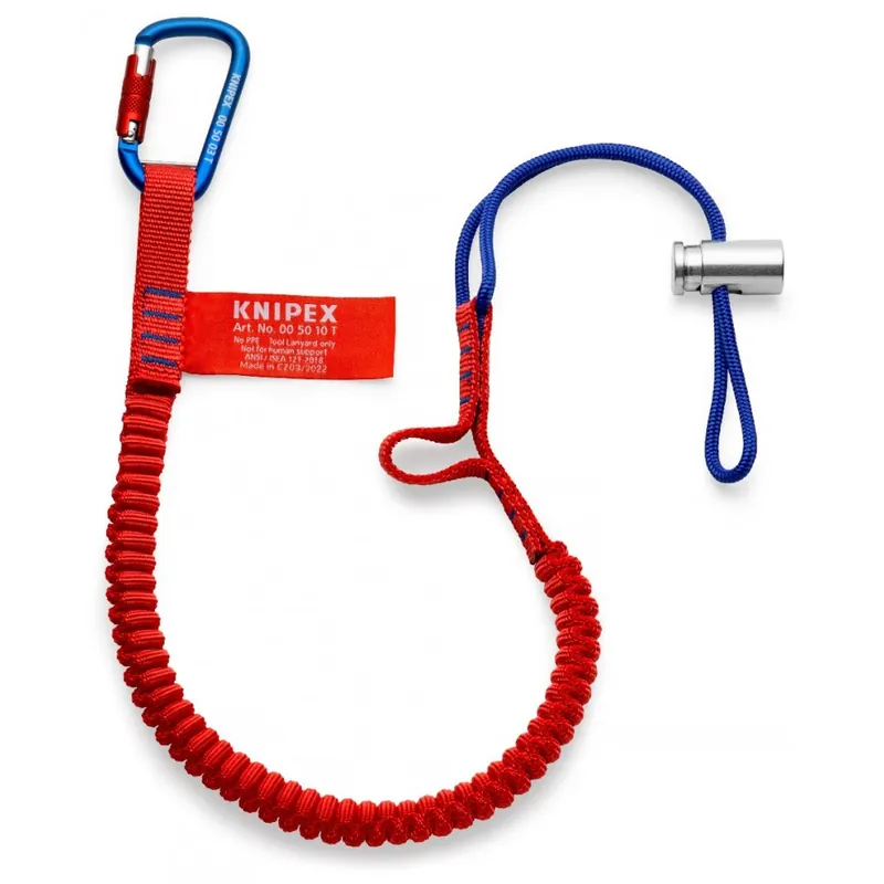 Longe pour outils avec mousqueton fixe – en tissu plissé – 900 mm Prix Bas