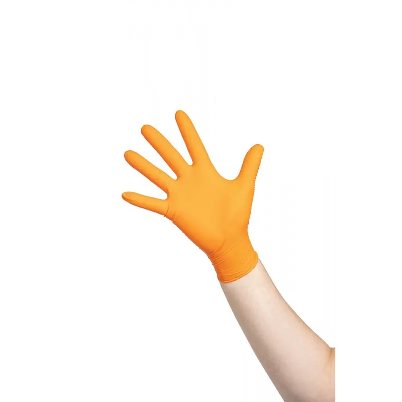 Gant en nitrile Herkul Grip orange extra strong – jetable – par 100 Prix Bas