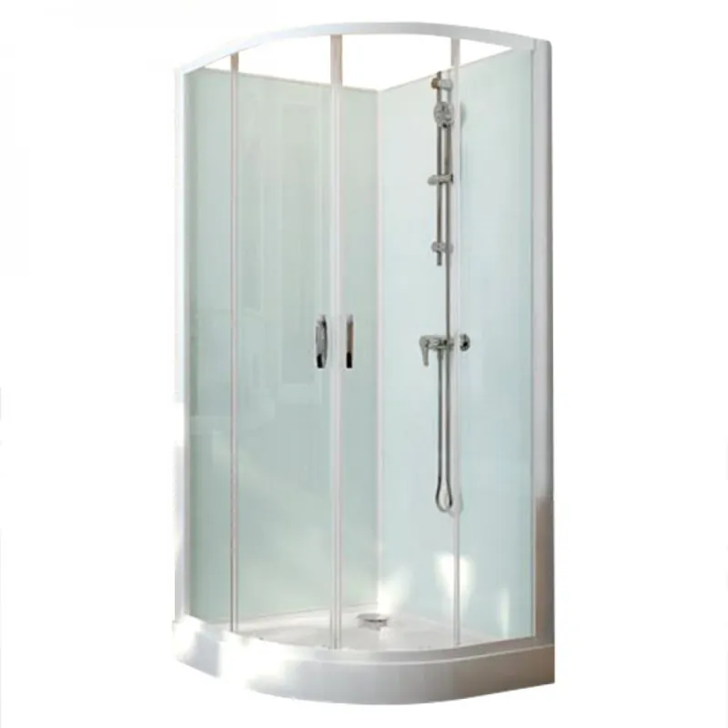 Cabine de douche 1/4 rond 90 cm Iziglass 2 coulissante – accès d'angle – mitigeur mécanique Offre Du Jour
