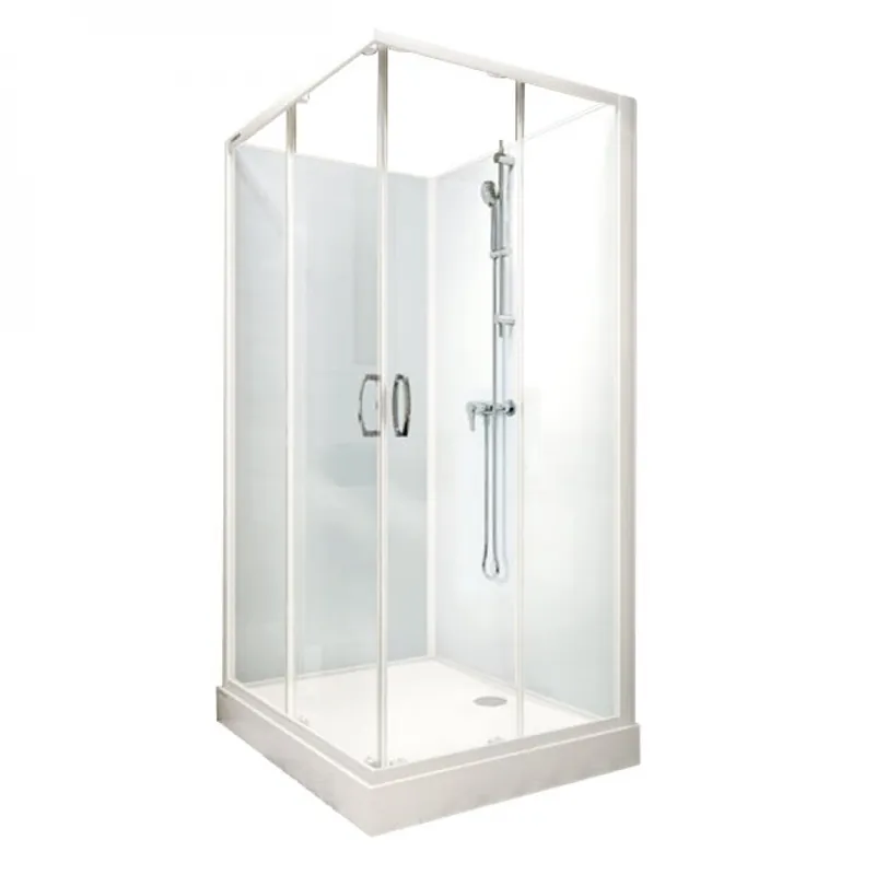 Cabine de douche 80×80 cm Iziglass 2 – accès d'angle portes coulissantes – mitigeur mécanique Promotion Saisonnière