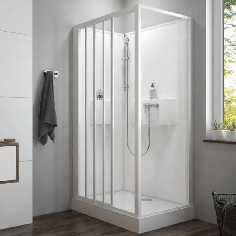 Expédié Aujourd’hui Cabine de douche 120×80 cm Izibox 2 – accès de face 3 portes coulissantes