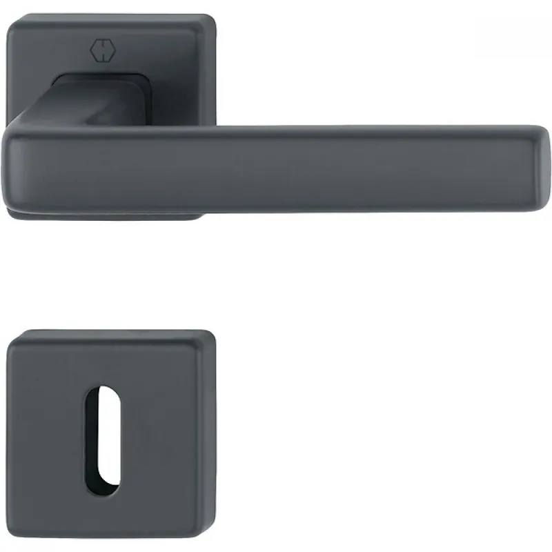 Solde Poignées de porte sur rosaces aluminium anodisé – noir mat Dublin