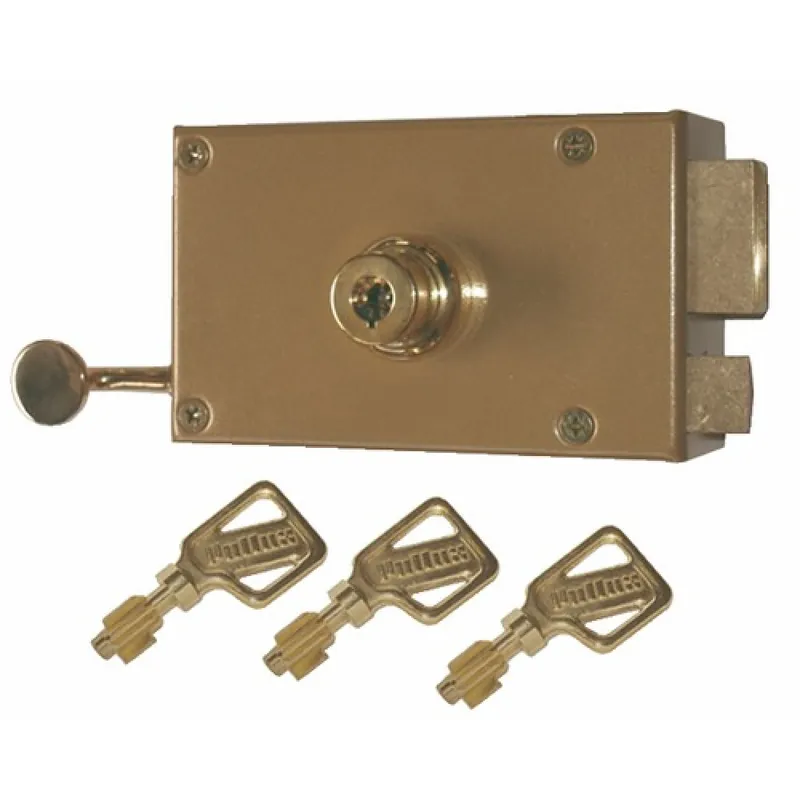 Serrure en applique horizontale à tirage – double pompes 5 ailettes Affaire À Saisir