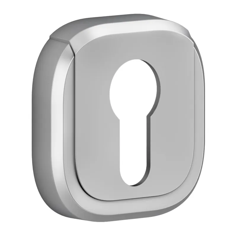 Rosaces pour poignée de porte – clé I – chromé velours – la paire – Vercy Vente Directe