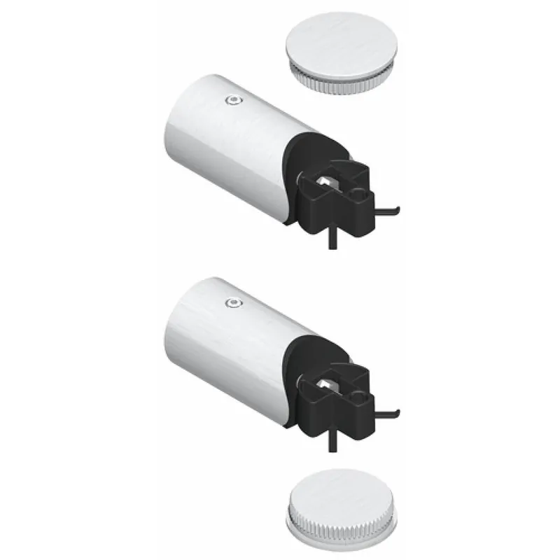 Supports droits et bouchons inox pour poignées de porte Diva inox Offre Du Jour