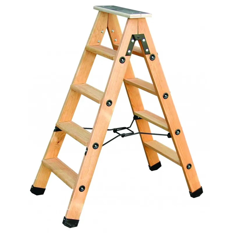 Jusqu’à Épuisement Des Stocks Escabeau – bois – double plan – compas acier – avec tablette