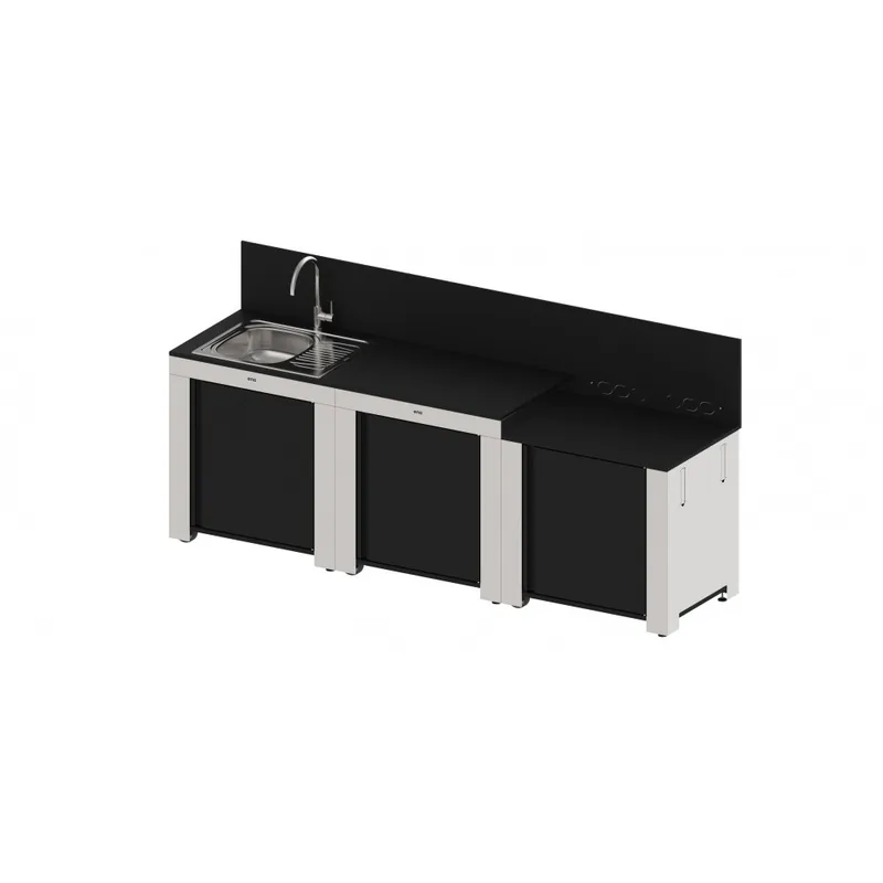 Ensemble cuisine Classic – 3 modules noir et inox Dernière Chance