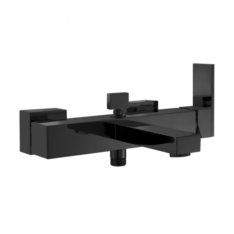 Mitigeur baignoire noir mat – manette latérale – design carré – GOSSIP Vente Flash