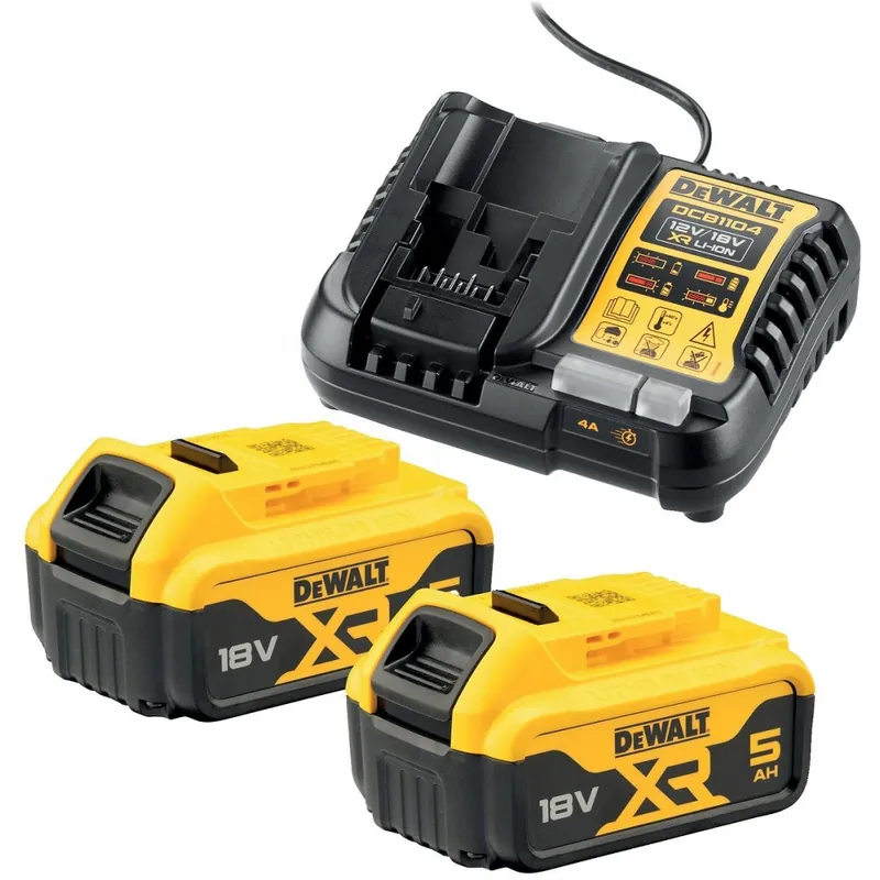 Pack 2 batteries XR 18V 5Ah Li-Ion + chargeur – DCB1104P2-QW Offre Spéciale