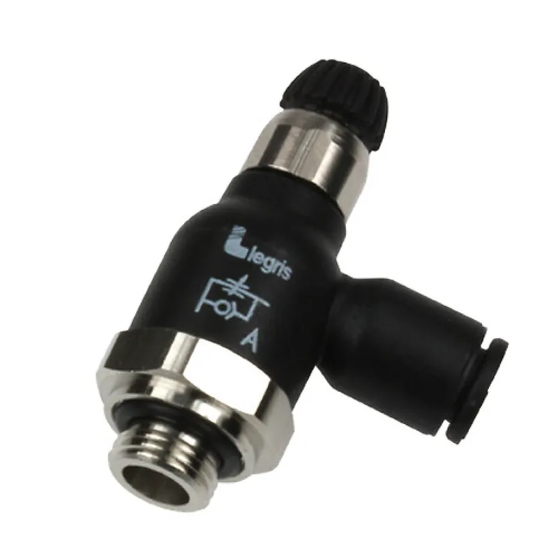 Régleur de débit compact à l'échappement à vis noyée mâle filetage BSPP cylindrique 7060 Haute Qualité