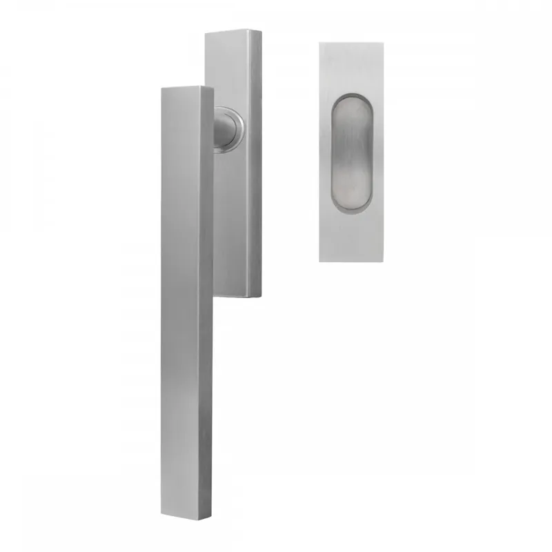 Vente Flash Poignée de manoeuvre porte coulissante Milano rosace rectangulaire -satiné