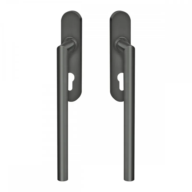 Dernière Chance Poignée de manœuvre porte coulissante Rhodos rosace ovale – gris titanium