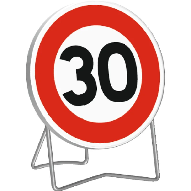 Panneau de signalisation temporaire B14 " limitation 30km/h "rétroréfléchissant Promotion Saisonnière