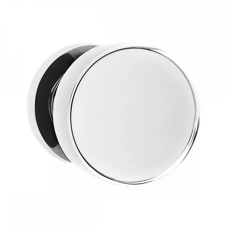 Expédié Aujourd’hui Bouton de porte centré fixe forme disque – diamètre 57 mm – chromé