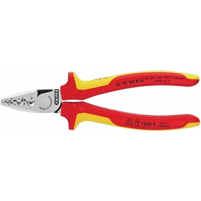 Pince à sertir les cosses – isolée 1000 V – 180 mm Commander Vite