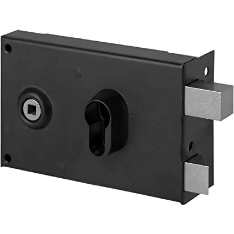 Prix Choc Serrure en applique horizontale avec cylindre européen -noir -à fouillot