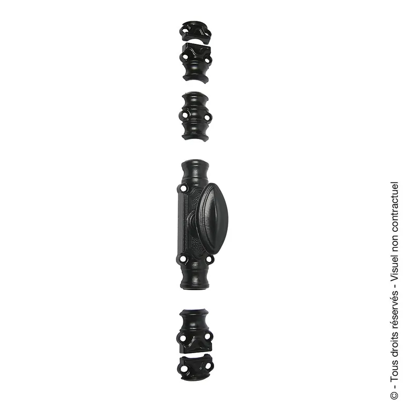 Petit Prix Crémone RY 16 en applique en fonte noire pour bois – bouton standard