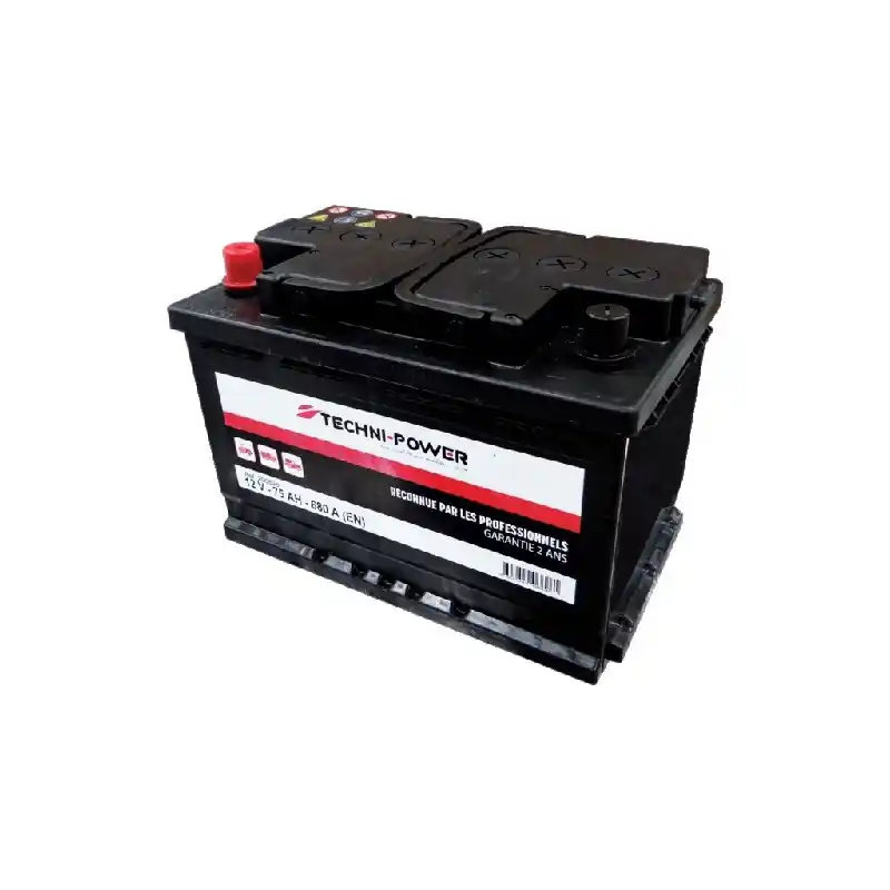 Réduction Batterie de démarrage Techni-Power 12V-75AH/680A borne + à gauche