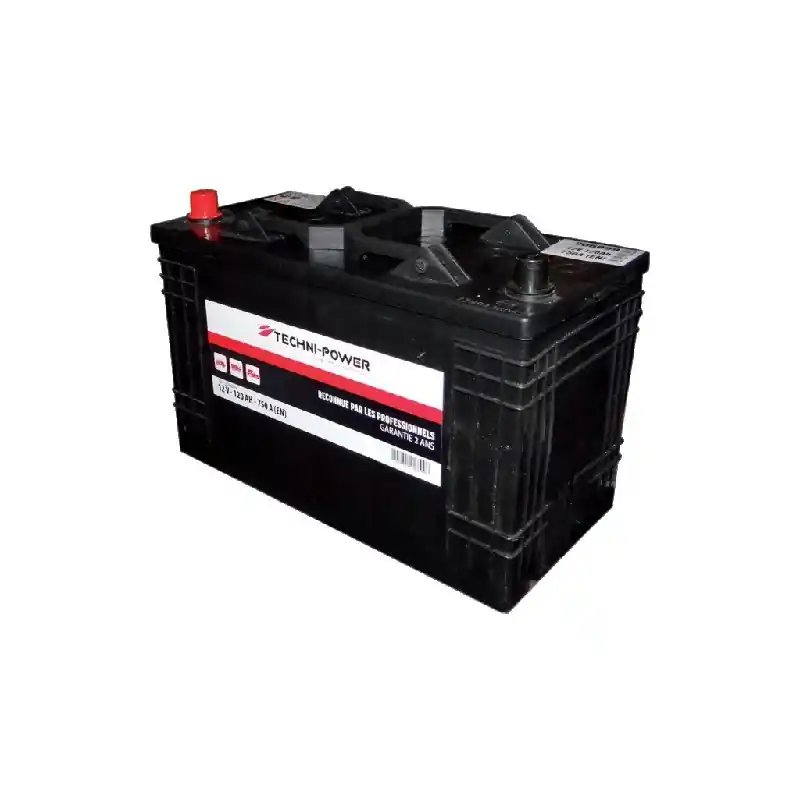 Batterie de démarrage Techni-Power 12V-120Ah-750A + à gauche Commander Vite
