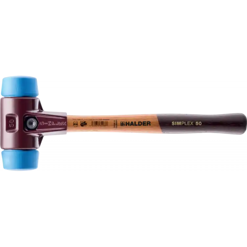 Maillets SIMPLEX, avec boîtier en fonte malléable et manche en bois Ø 50, TPE souple Prix Réduit