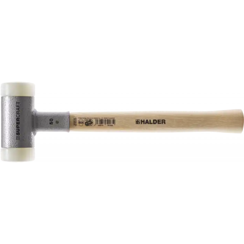 Expédition Rapide Maillets SUPERCRAFT sans rebond, avec manche en Hickory, vernis, Ø 35, nylon